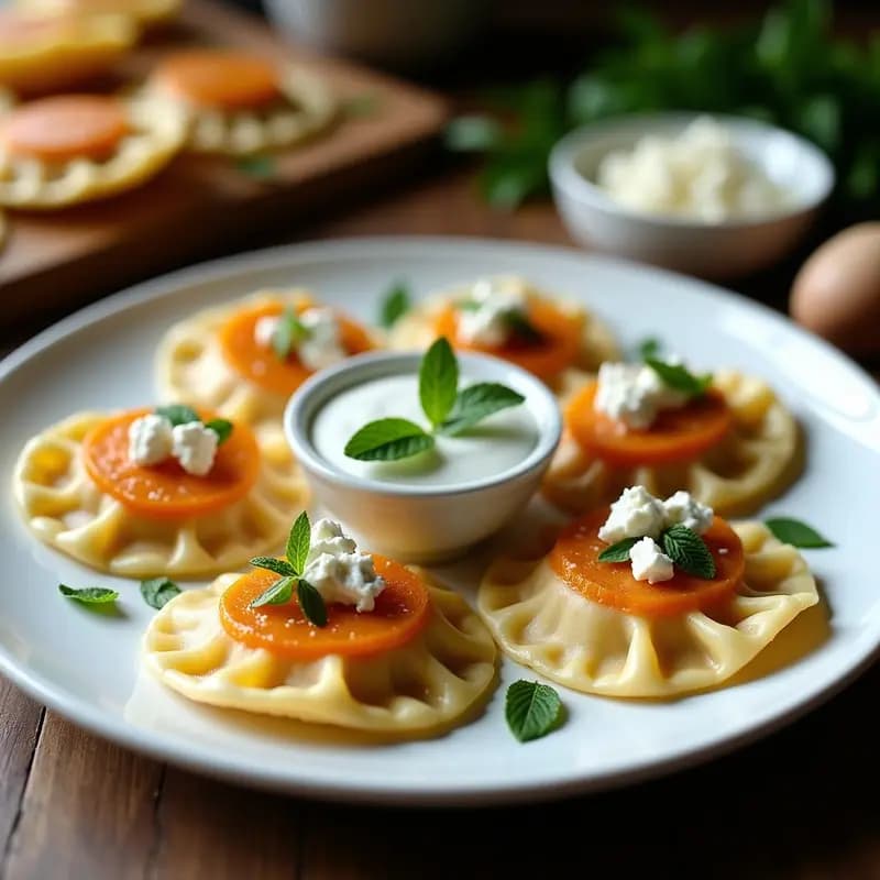 Manti Turco con Relleno de Calabaza y Queso Feta: Receta en Airfryer y Alta en Proteína