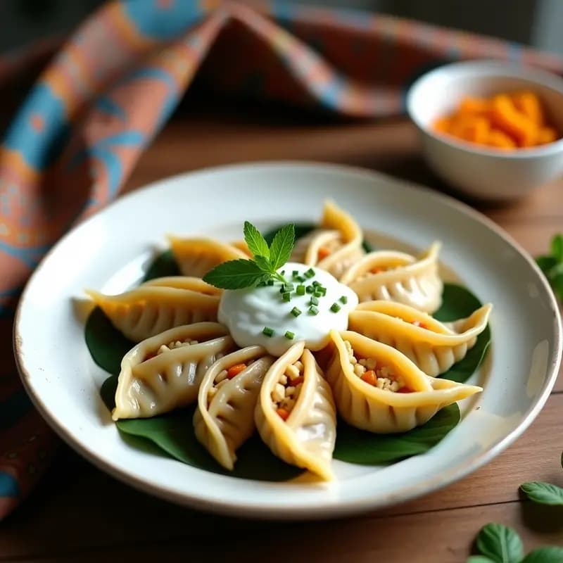 Manti de Calabaza y Queso de Soja: Receta Uzbeka Vegana al Vapor