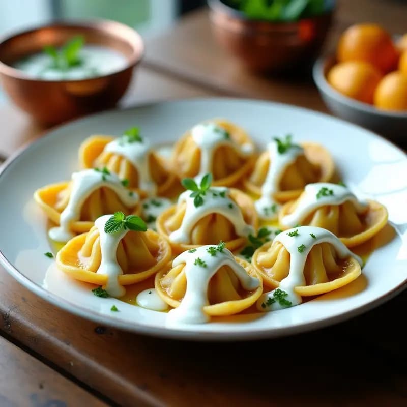 Manti Turco con Relleno de Calabaza y Queso Vegano: Receta en Olla Express