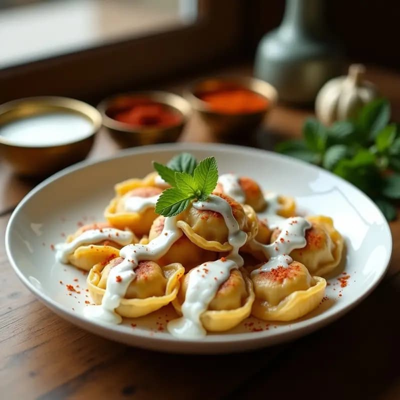Manti de Cordero y Yogur con Salsa de Ajo: Receta Turca en Olla de Cocción Lenta