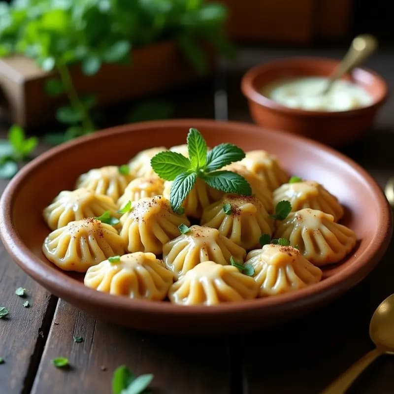 Manti: Dumplings Turcos de Carne de Cordero y Yogur en Olla a Presión