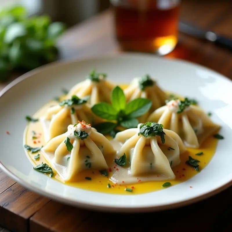 Manti Turco con Relleno de Espinacas y Queso de Oveja: Receta al Vapor en 30 Minutos
