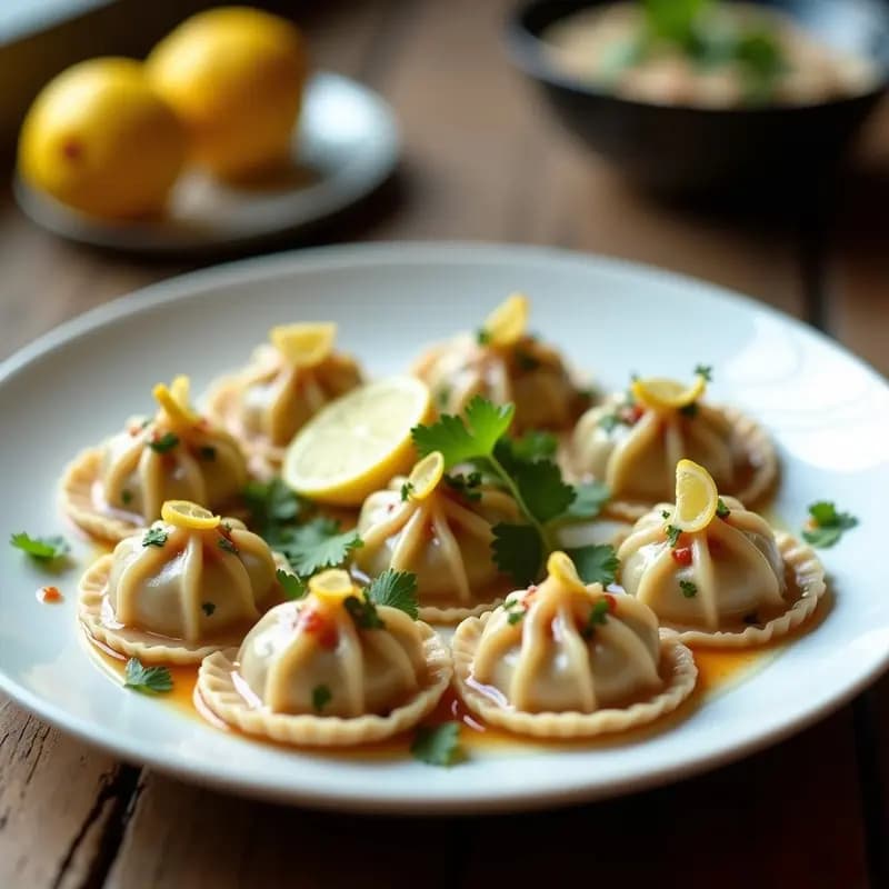 Manti Turco con Relleno de Lentejas Rojas y Yogur de Soja: Receta de Dumplings Veganos al Vapor