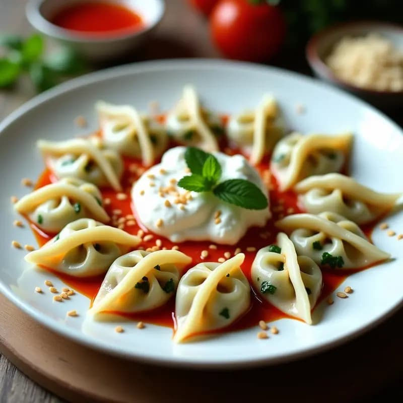 Manti Turco con Yogur y Aceite de Chile: Receta de Dumplings con Toque Picante