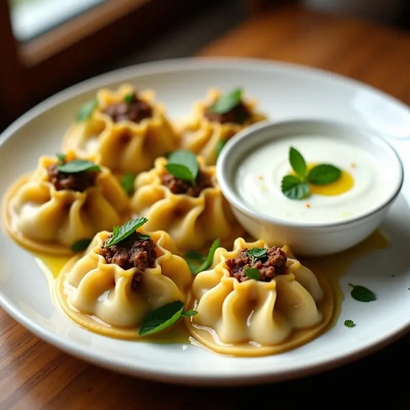 Manti Turco con Yogur y Ajo: Dumplings Rellenos de Carne de Cordero en 30 Minutos