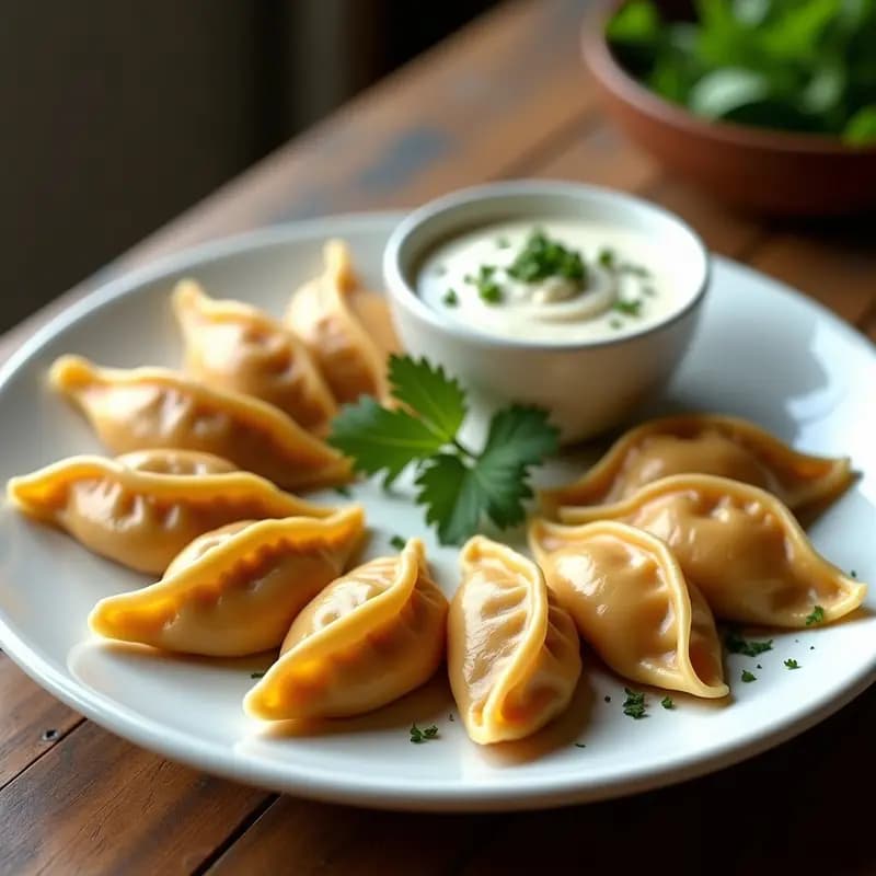 Manti Turco con Yogur y Ajo Negro: Empanadas de Carne al Vapor en 30 Minutos