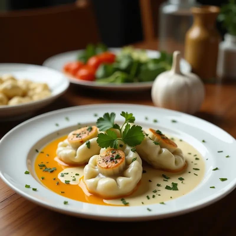 Manti Turco Relleno de Yogur y Hierbas con Salsa de Ajo: Receta de Dumplings Única