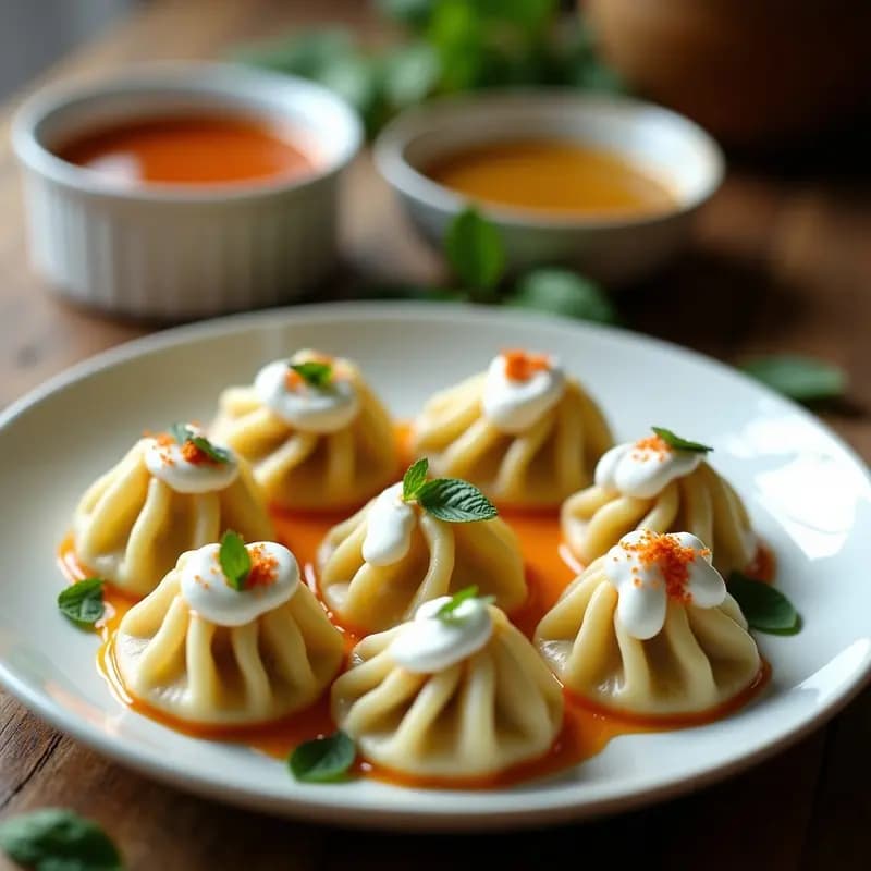 Manti con Yogur y Salsa de Ajo: Empanadillas Turcas al Vapor y Sin Aceite