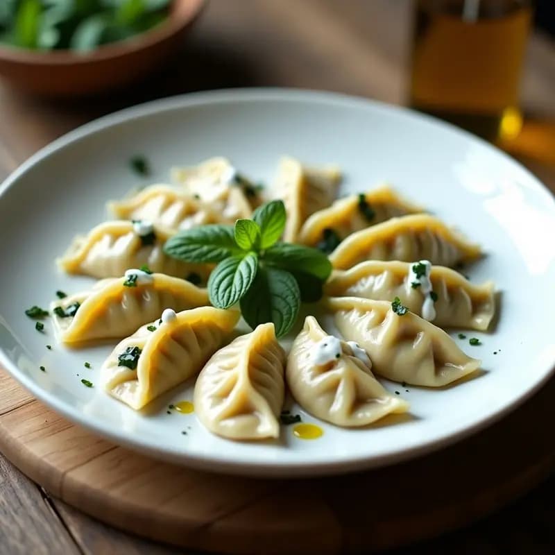 Manti Turco con Yogur de Soja y Ajo: Receta Vegana y Sin Gluten