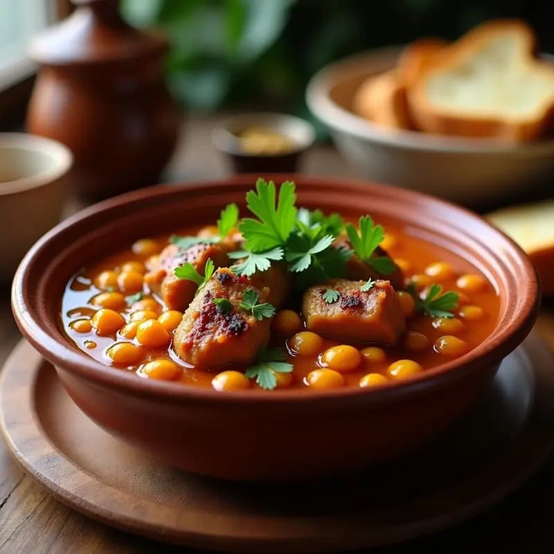 LMão de Porco à Alentejana: Receta Portuguesa con Garbanzos y Cilantro en Olla Lenta