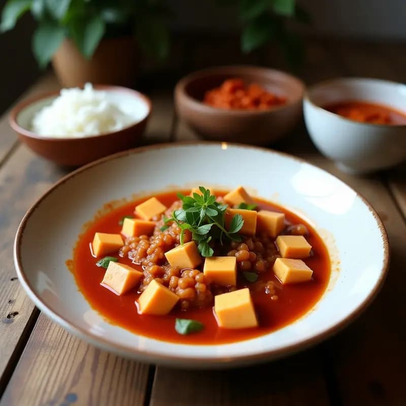 Mapo Tofu: Estofado Chino Picante con Tofu Sedoso y Carne de Cerdo