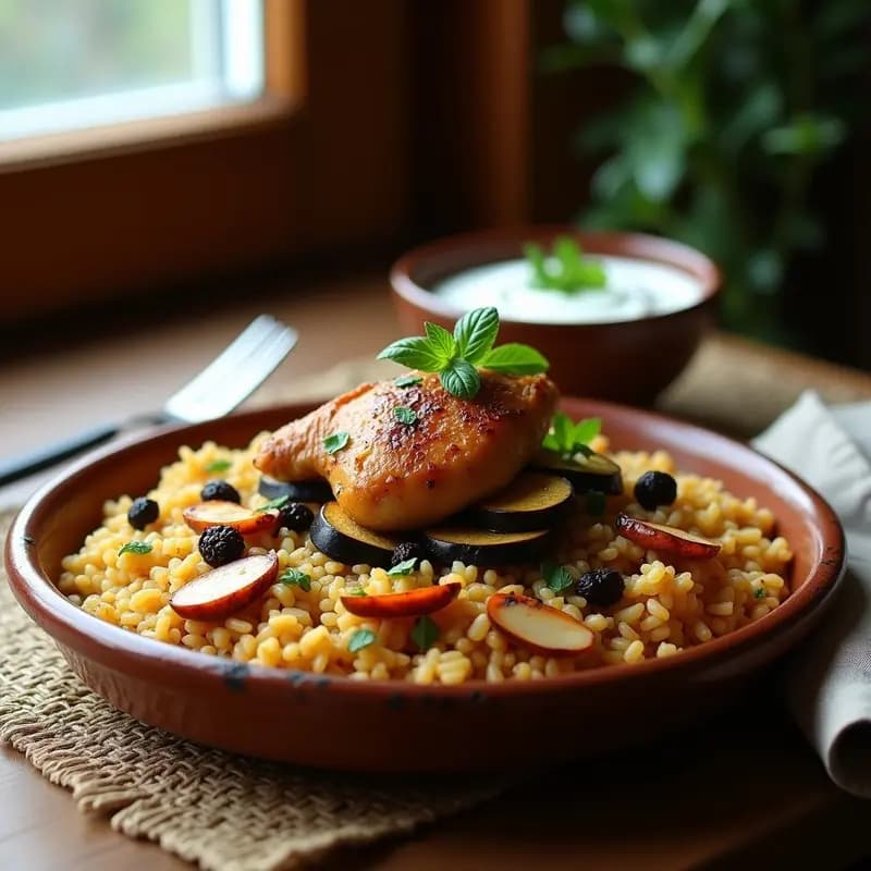 Maqluba de Pollo y Arroz con Especias: Receta Palestina de una Olla y Volteada