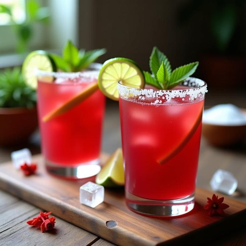Margarita Sin Alcohol con Agua de Jamaica y Lima: Bebida Mexicana Refrescante