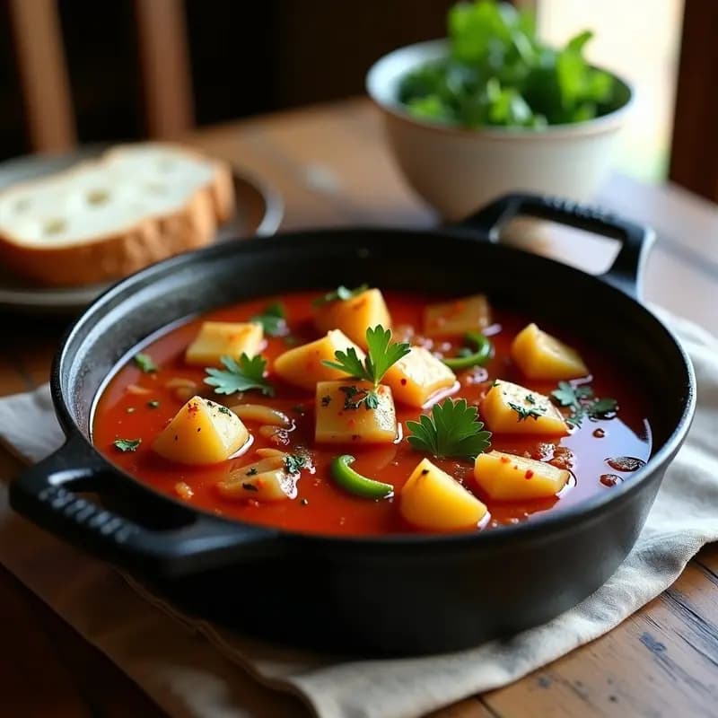 Marmita de Bonito con Patatas Panaderas: Receta Vasca en Cazuela de Hierro
