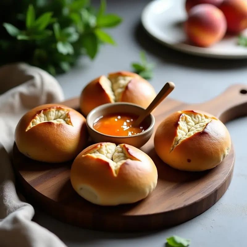 Masa Madre de Trigo Sarraceno con Mermelada de Durazno: Desayuno Alemán Sin Gluten y Probiótico