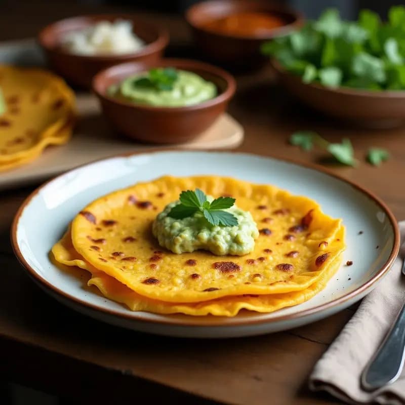 Masaala Dosa con Chutney de Coco y Cilantro: Crepe India Crujiente y Vegana