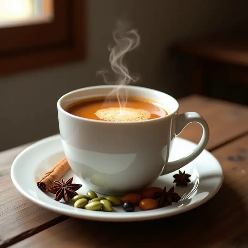 Masala Chai Indiana: Bebida Especiada con Leche y Té Negro Tradicional