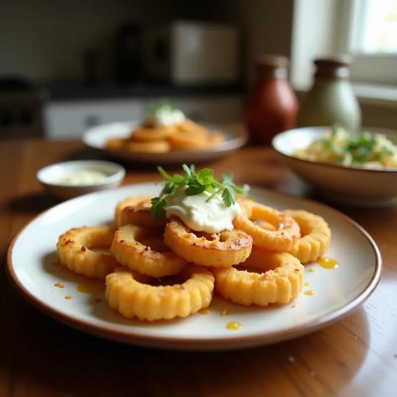 Máscaras Fritas de Plátano Macho con Queso Crema y Miel de Agave: Dulce Tradición con un Giro