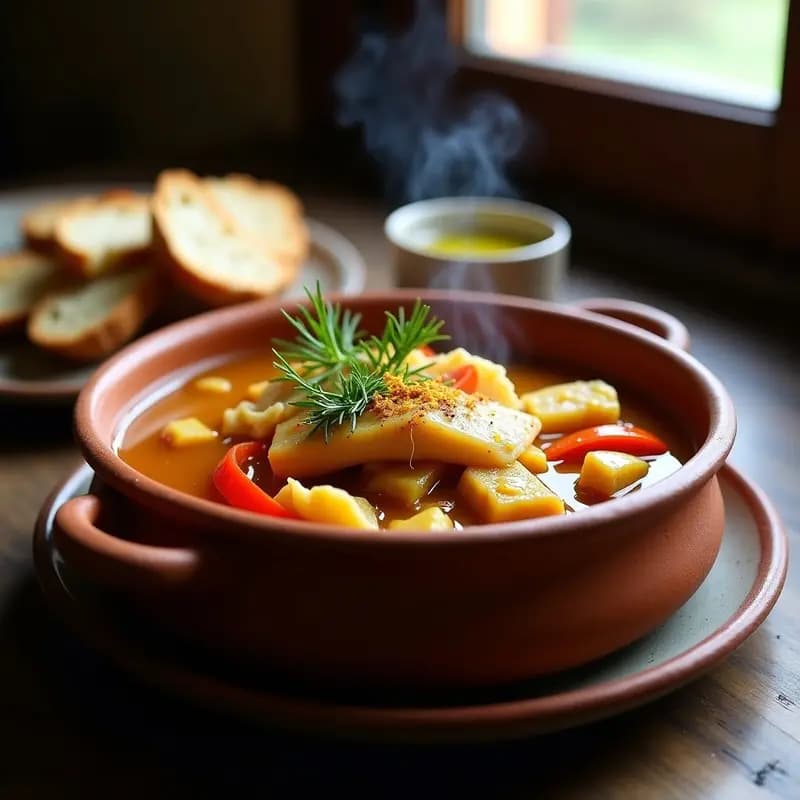 Matamba de Peix Aragones con Alcachofas: Guiso de Pescado Vegano con Jackfruit