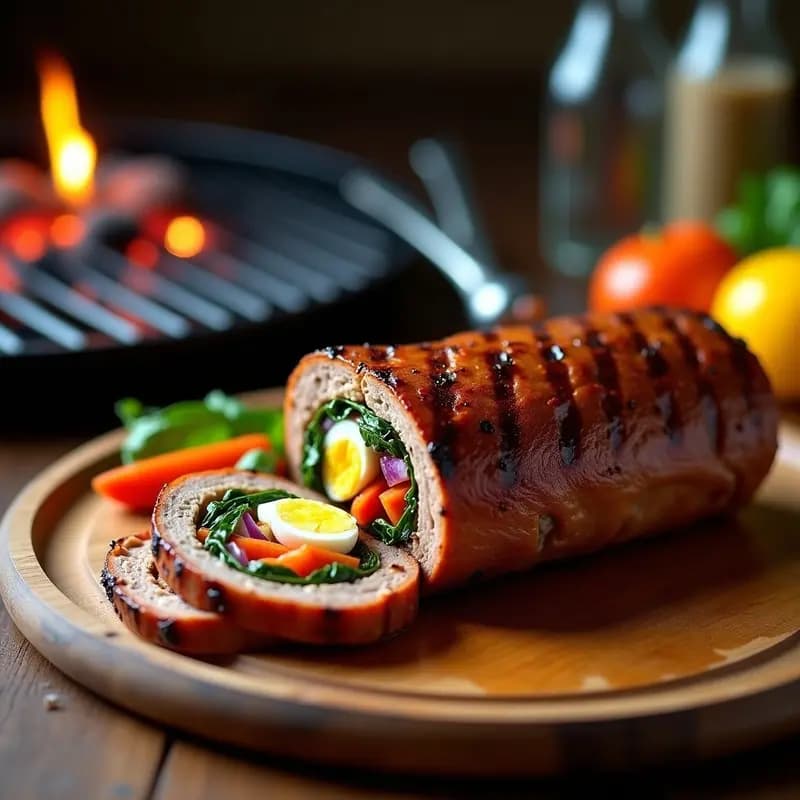 Matambre a la Parrilla Uruguayo: Rollo de Carne Rellena con Vegetales y Huevos