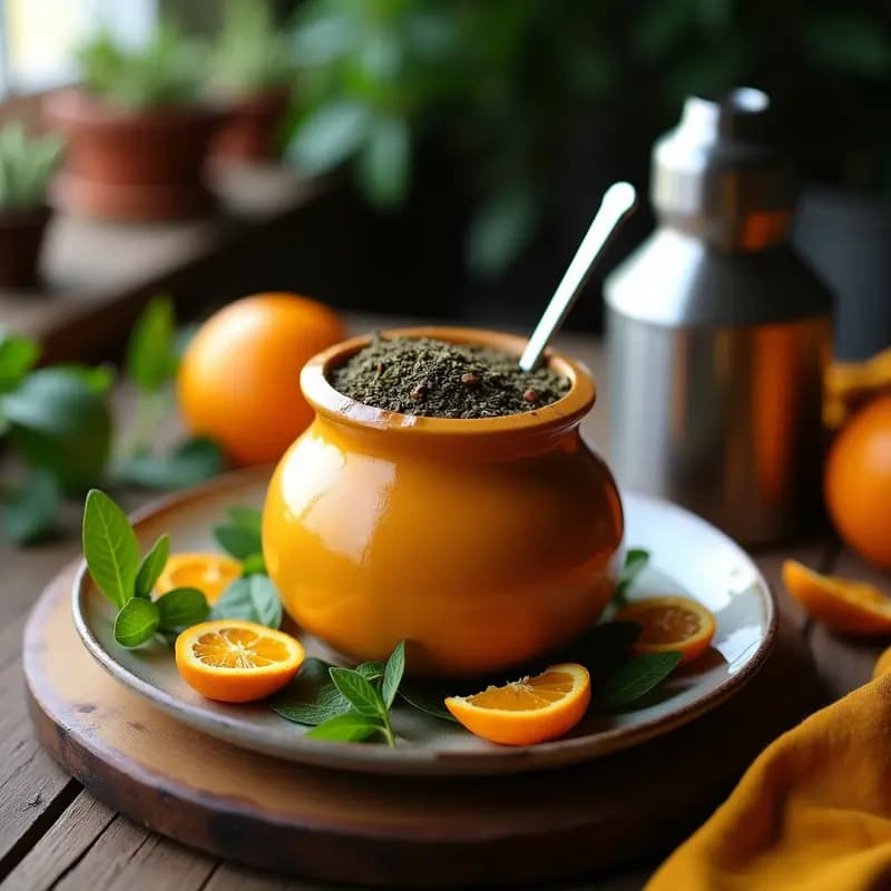 Mate Argentino con Hierbas y Cáscara de Naranja: Bebida Tradicional Energizante