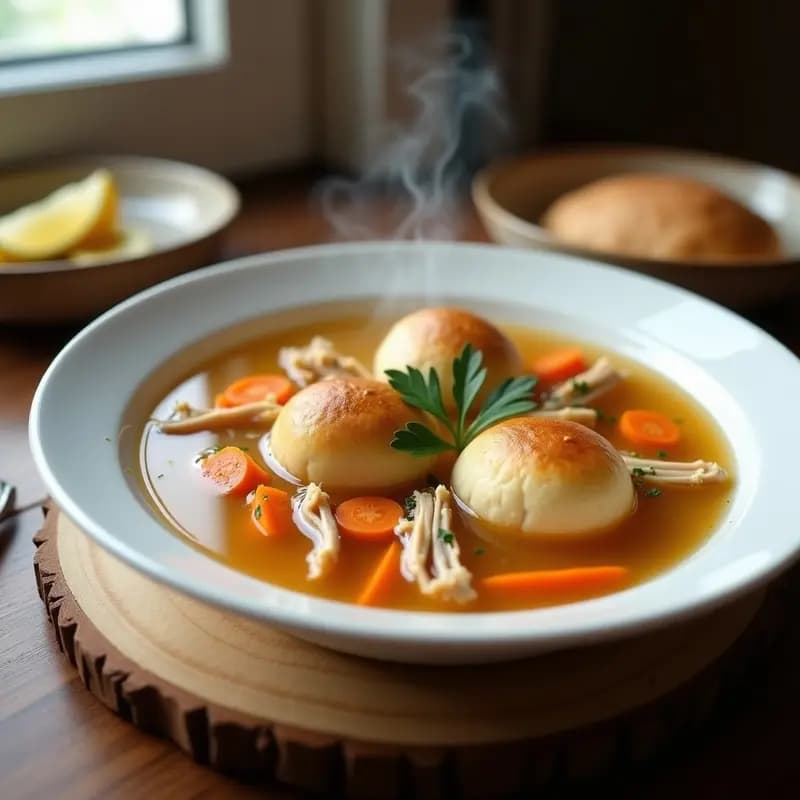 Matzo Ball Sopa Judía con Pollo y Zanahoria: Receta Tradicional para Día Frío
