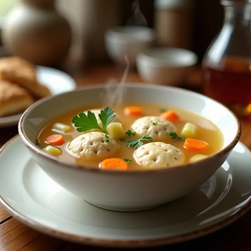 Matzo Ball Soup: Sopa Judía Tradicional con Albóndigas de Matzah