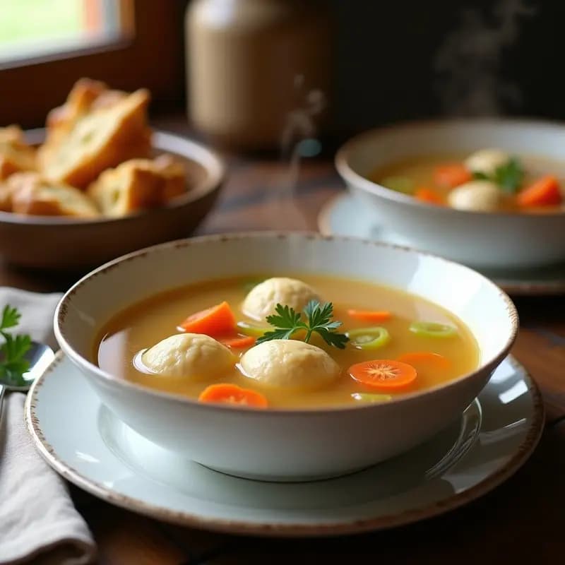 Matzo Ball Soup Judía con Pollo y Zanahorias: Receta Reconfortante en Olla Lenta