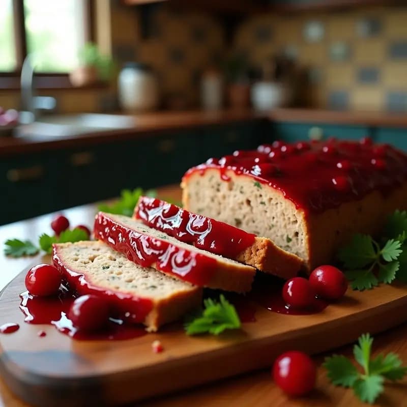 Turkey Meatloaf con Glaseado de Arándanos: Receta Americana Tradicional y Baja en Grasas