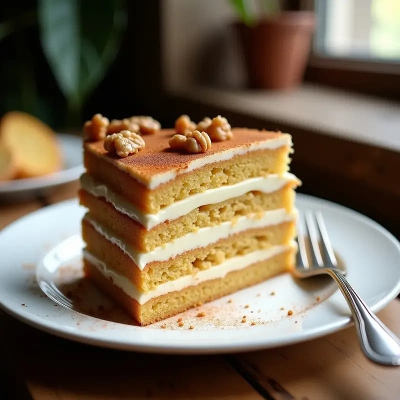 Medovik de Miel y Nueces: Pastel Ruso Sin Harina en Capas Esponjosas
