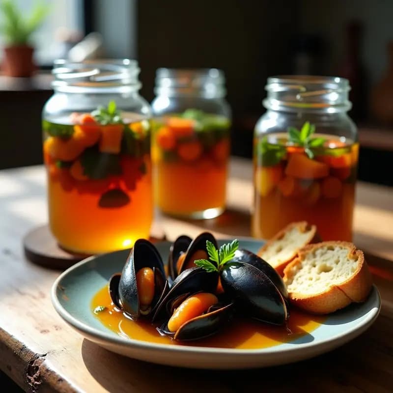 Mejillones en Escabeche con Zanahoria y Laureles: Receta Española de Conserva Casera