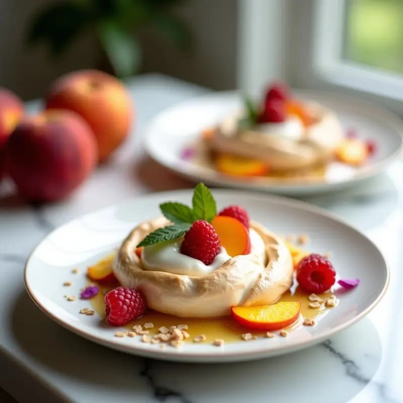 Melba de Melocotón y Frambuesas: Postre Australiano Sin Gluten y Ligero