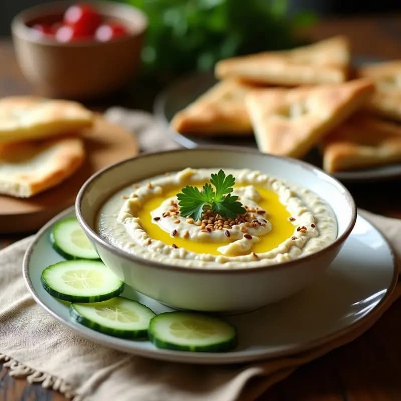 Melitzanosalata Griega de Berenjena Asada y Ajo: Dip Vegano Sin Lactosa