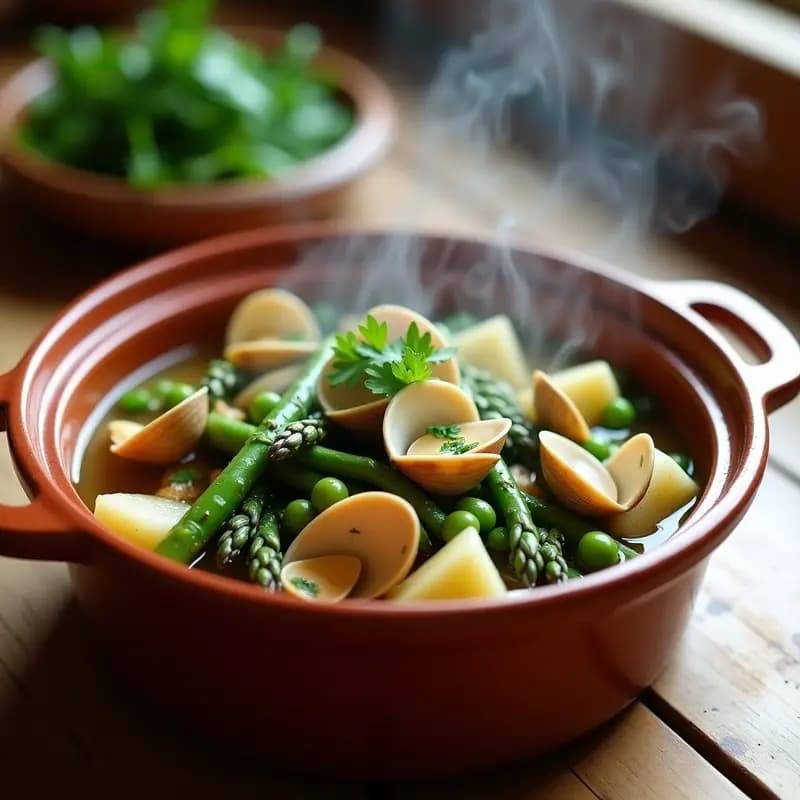 Menestra de Verduras con Almejas: Receta de Primavera en Cazuela de Barro