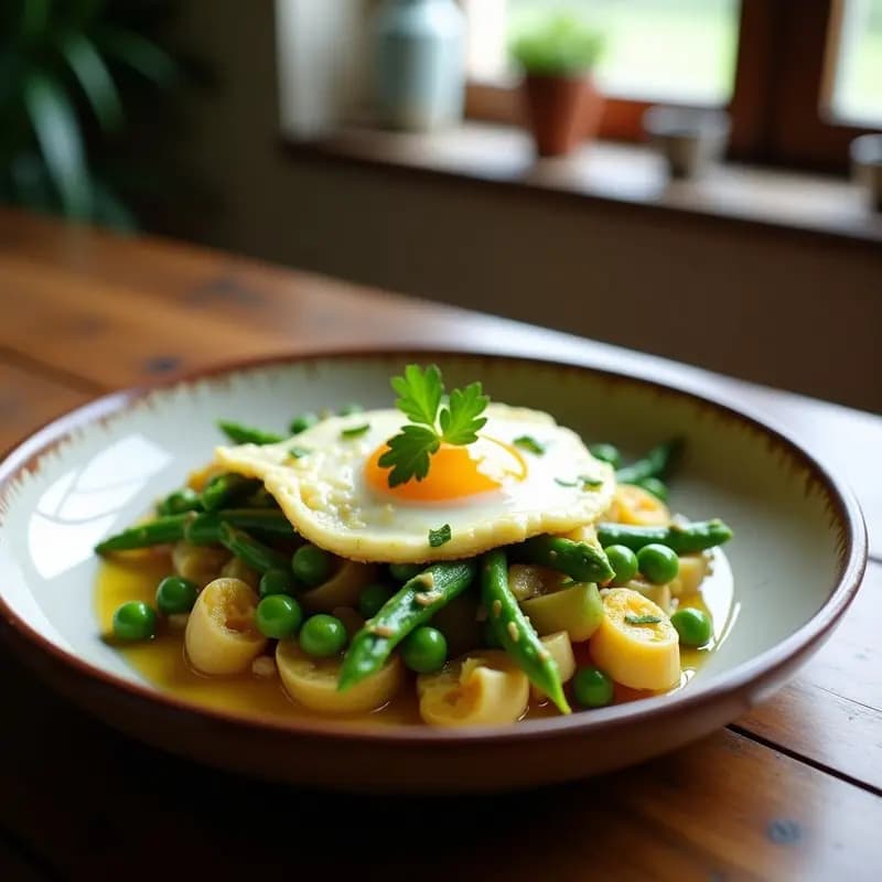 Menestra de Verduras con Huevos Revueltos: Receta de Temporada Primaveral