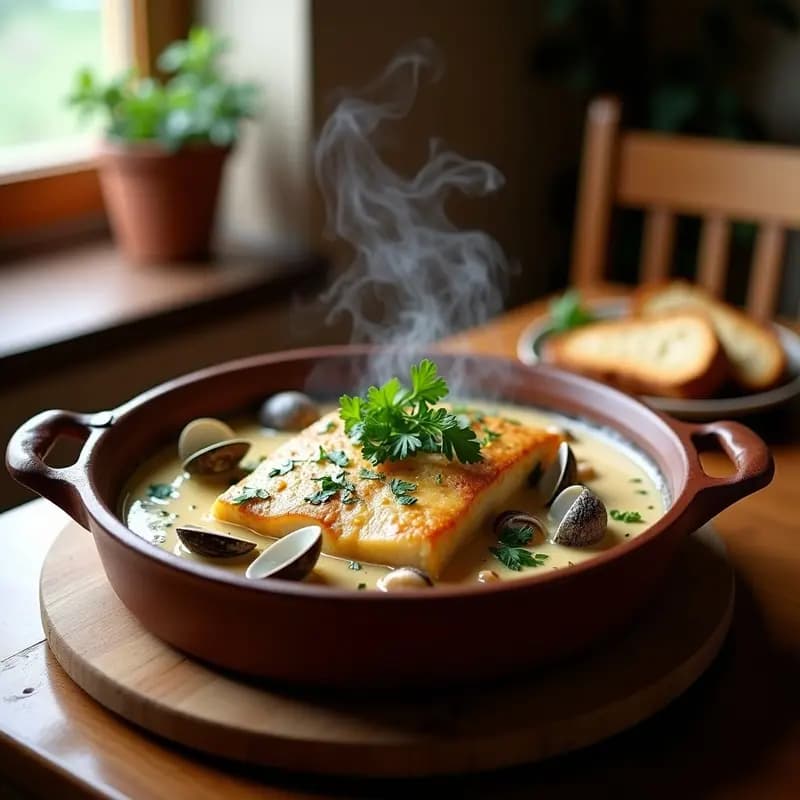 Merluza en Salsa de Almejas y Ajo: Receta Costera del Norte en 25 Minutos