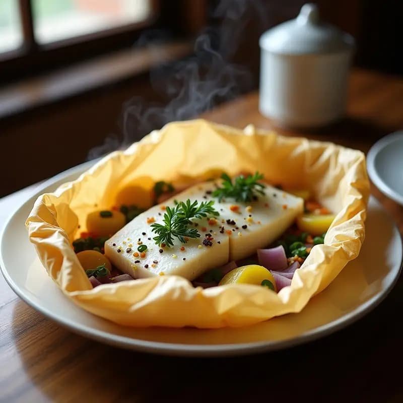 Merluza al Vapor con Patatas Panaderas: Receta Galicia en Papillote