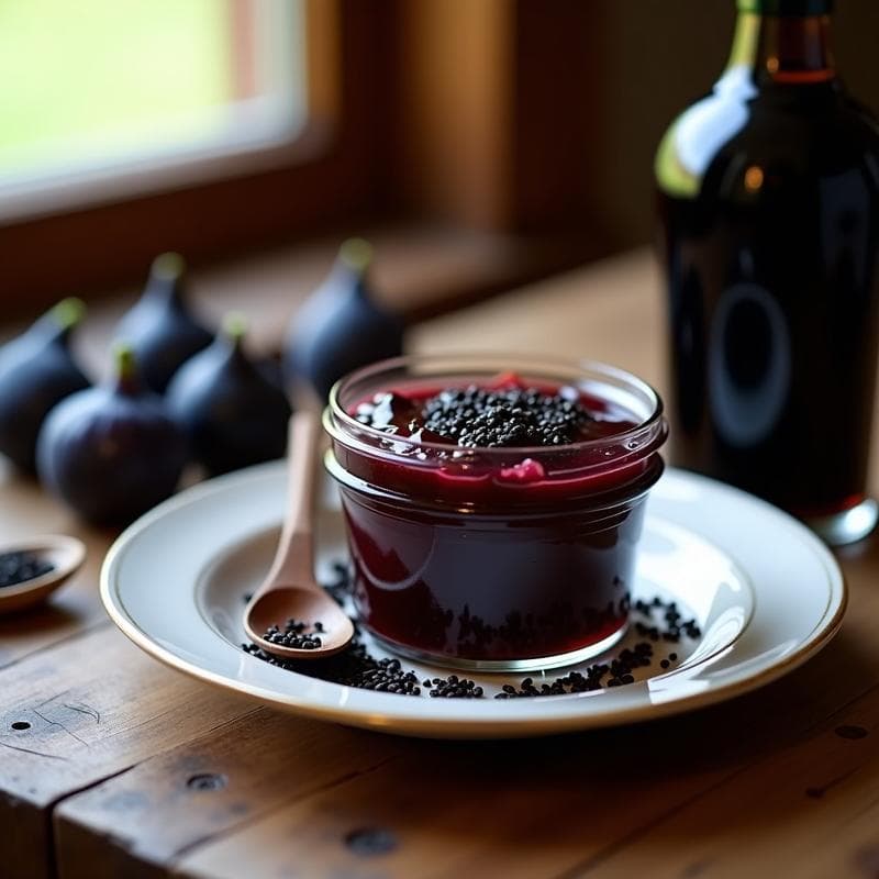 Mermelada de Higo y Vinagre Balsámico con Semillas de Amapola: Topping Gourmet Sin Azúcar
