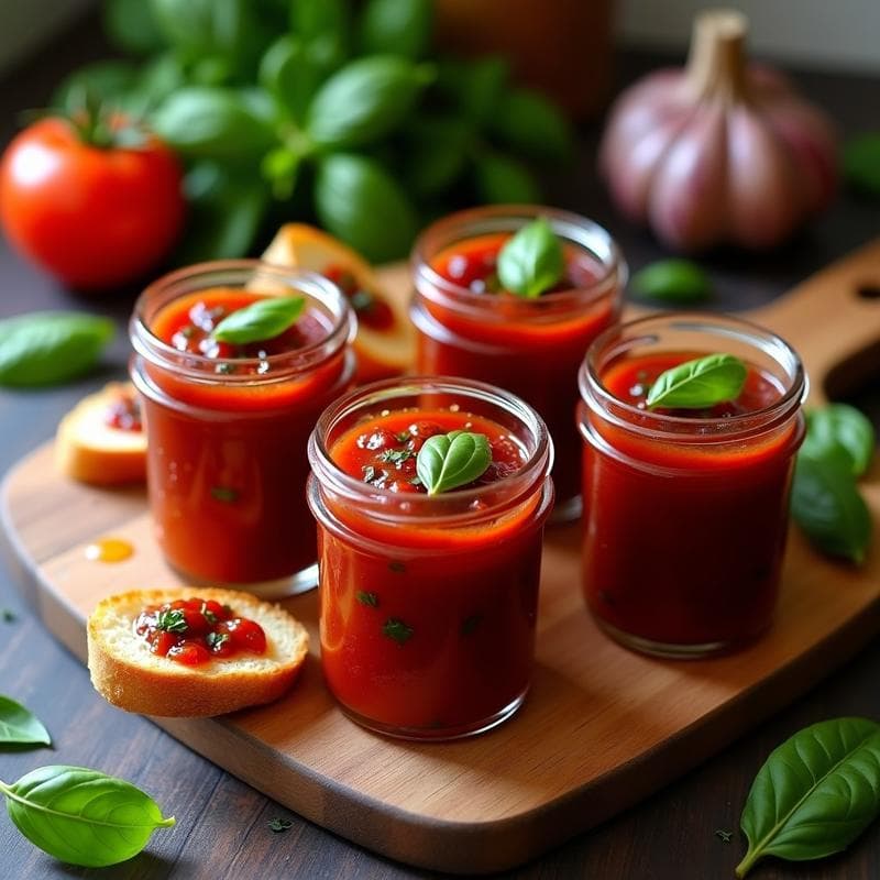 Mermelada de Tomate y Albahaca con Toque de Ajo Negro: Receta Gourmet para Canapés