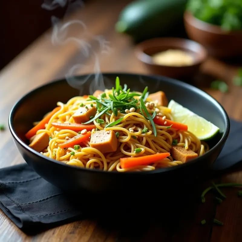Mie Goreng Indonesio con Tempeh y Huevo: Receta de Fideos Salteados en Wok y Alta en Proteína