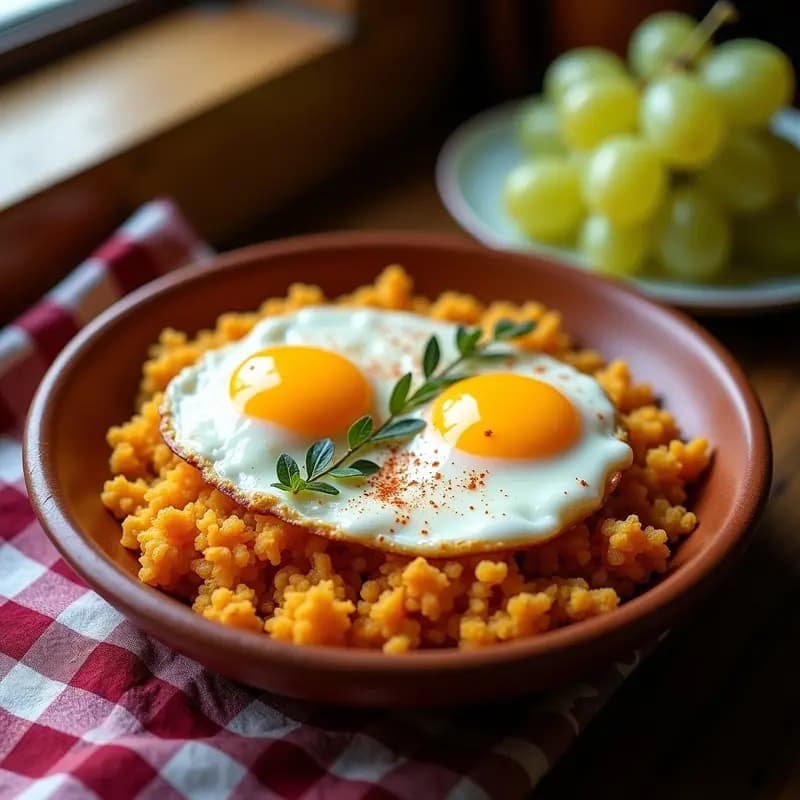 Migas con huevos y uvas: Receta de Aprovechamiento Extremeña