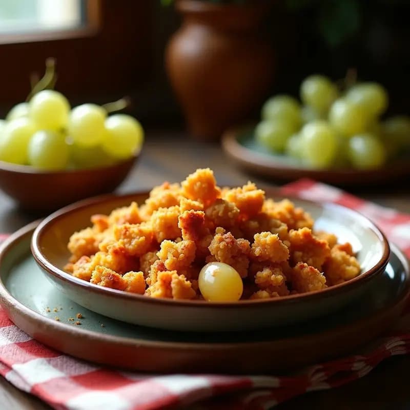Migas con uvas y torrezno: Receta aragonesa de aprovechamiento dulce-salado