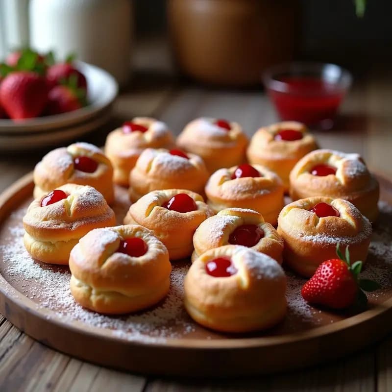 Miguelitos de Alcázar: Postre de la Abuela con Mermelada de Fresa y Azúcar Glas