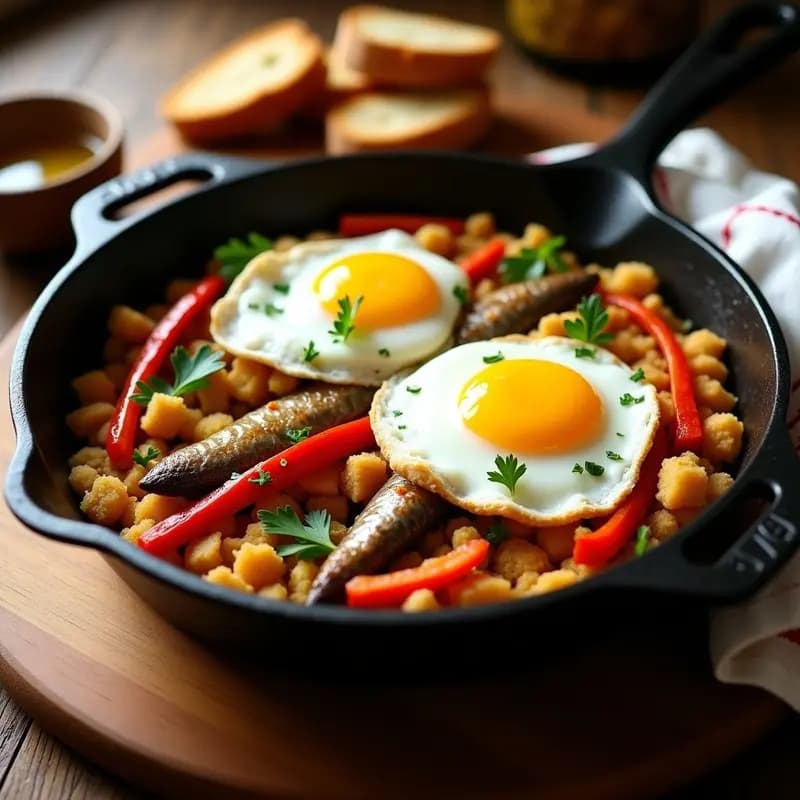 Miguitas con Sardinas y Pimientos Asados: Receta de Aprovecho Andaluza en Sartén