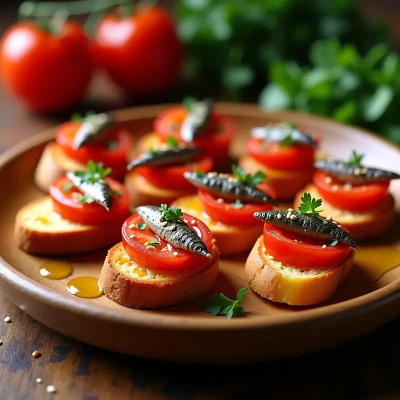 Miguitos de Pan con Tomate y Anchoas: Receta Española Tradicional para Aperitivos Rápidos