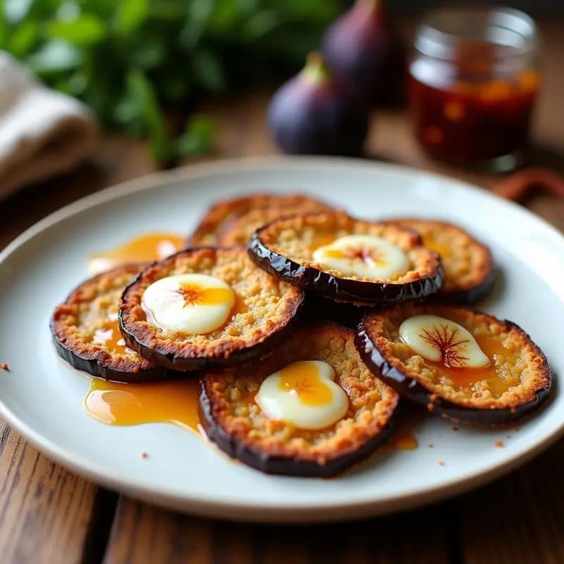 Milanesas de Berenjena con Queso de Cabra y Mermelada de Higos: Receta en Airfryer Sin Pan rallado