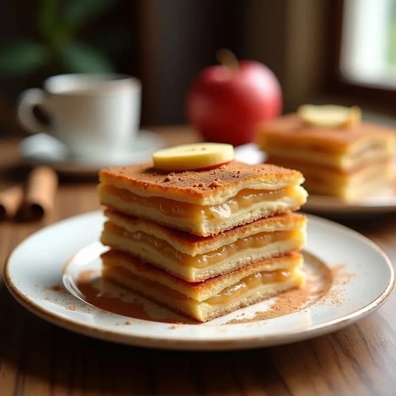 Milhojas de Manzana y Canela: Postre Argentino Sin Harina y Sin Azúcar