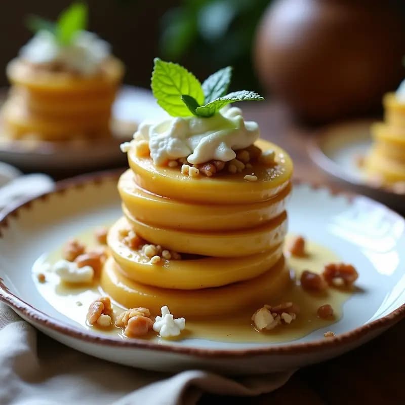Milhojas de Plátano Macho con Crema de Arequipe y Queso Fresco: Postre Colombiano Sin Horno
