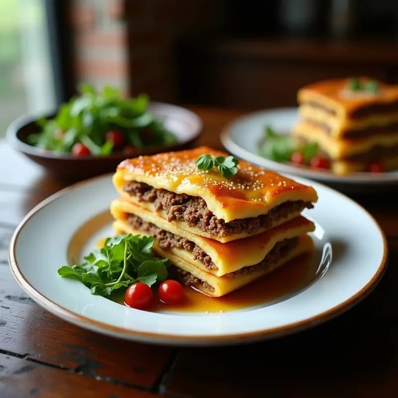 Milhojas de Yuca y Carne Desmenuzada con Queso: Receta Argentina de Fusión