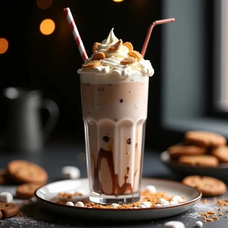 Milkshake de Brownie, Helado de Cookie Dough y Malvaviscos Tostados: Batido Ultracremoso en 5 Minutos